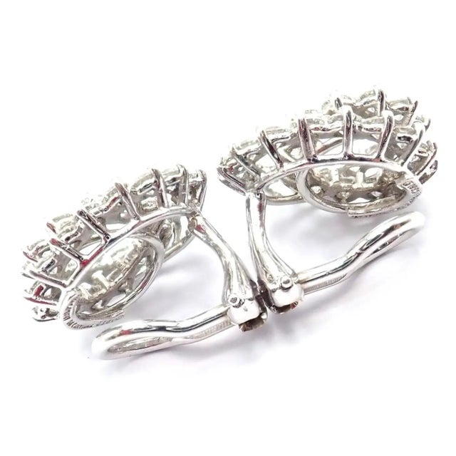 1980s Vintage Tiffany & Co. Irid Platinum Diamond Swirl Earrings, Pair For Sale - Image 5 of 8