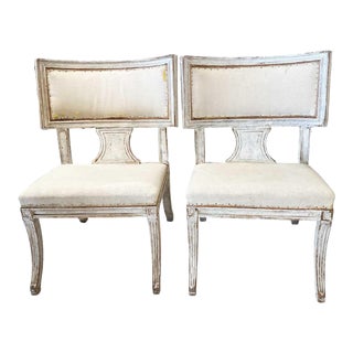 Pair of 18th Century Swedish Klismos Chairs For Sale