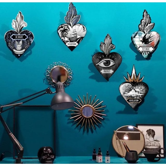 Contemporary Ex-Voto Heart Be Brave by Miho For Sale - Image 3 of 4