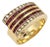 Gioielli Graser 1.50ct Diamond & Ruby 18k Yellow Gold Wave Band Ring, Size 7 For Sale