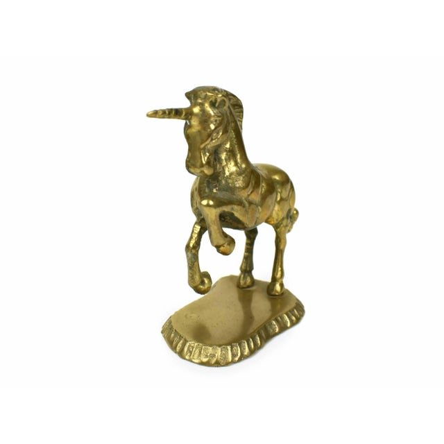 Mid 20th Century Vintage Brass Unicorn Horse Figurine Model For Sale - Image 5 of 7