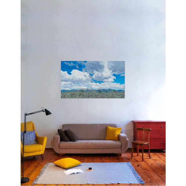Where the Light Breaks by Michael Magrin | Oil on Canvas Mountain Landscape With Clouds For Sale - Image 9 of 14