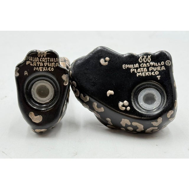 1980s Emilia Castillo Porcelain & Pure Silver Table Sculptures/Salt & Pepper Shakers For Sale - Image 18 of 18
