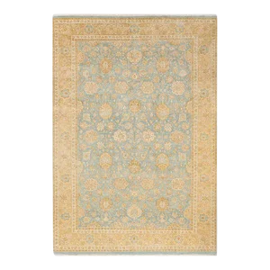 Mogul, One-of-a-Kind Hand-Knotted Area Rug in Light Blue, 6' 1" x 8' 10"