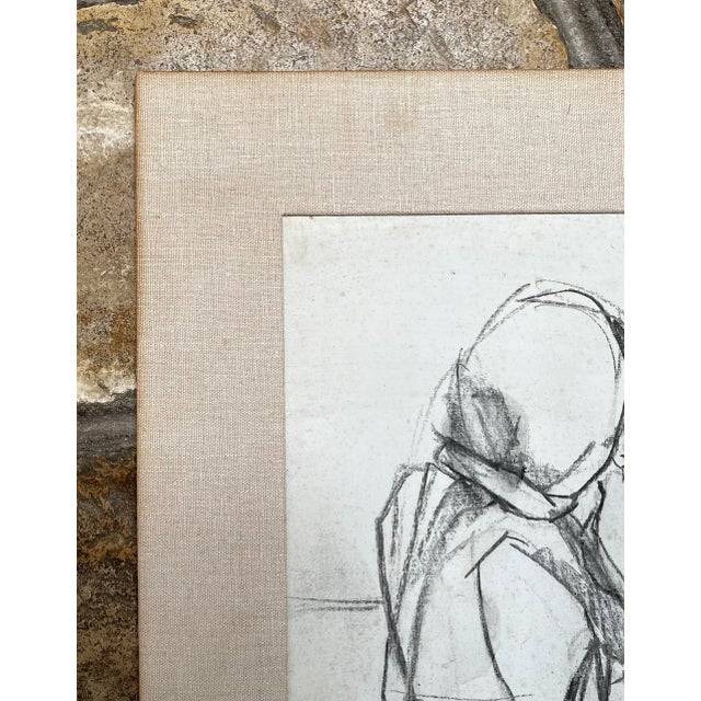 1957 Ruth Schloss Mixed Media Painting of Israeli Girls For Sale - Image 4 of 8