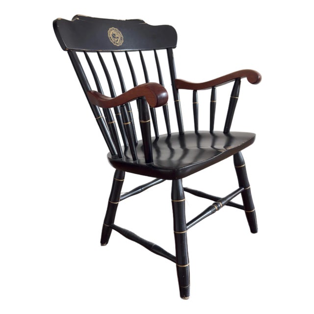 Late 20th Century University of Chicago Captain’s Chair, Windsor-Style Armchair For Sale