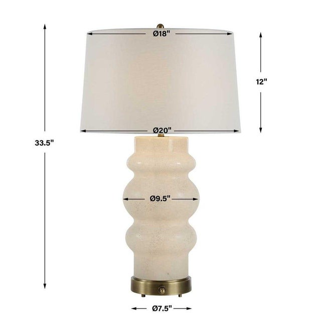 Ivory Ivory Glass Banister Table Lamp For Sale - Image 8 of 9