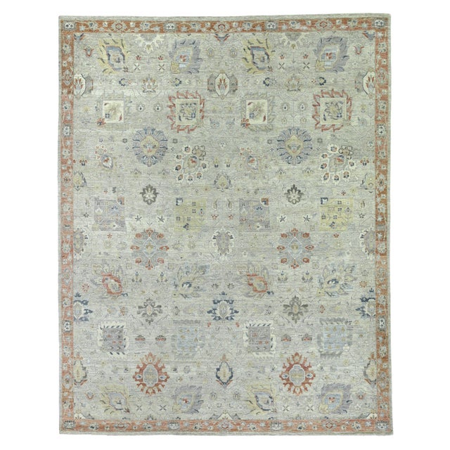Rugs Evie Hand Knotted Wool Gray & Multi - 10'x14' For Sale - Image 9 of 9