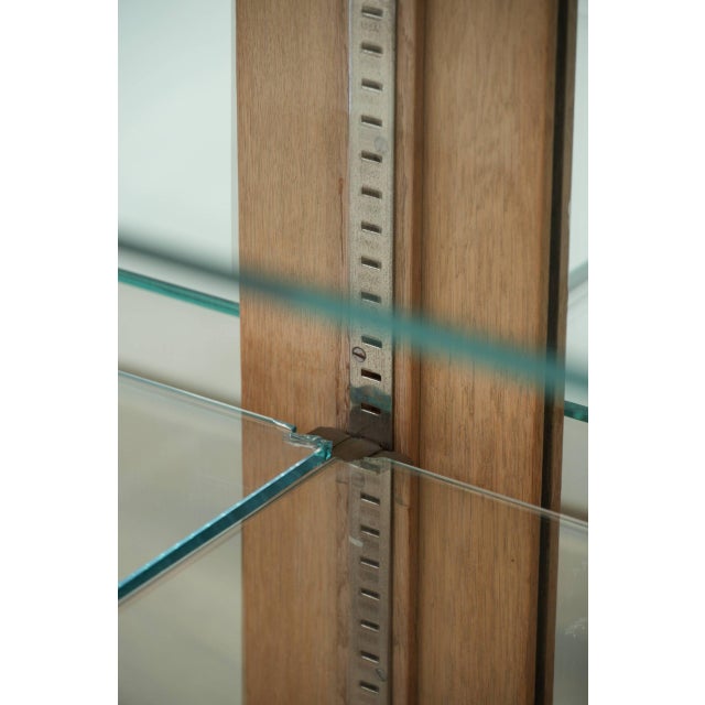 Antique Dutch Oak Display Cabinet with 2 Doors, Glass Shelves and Mirrored Back For Sale - Image 9 of 16