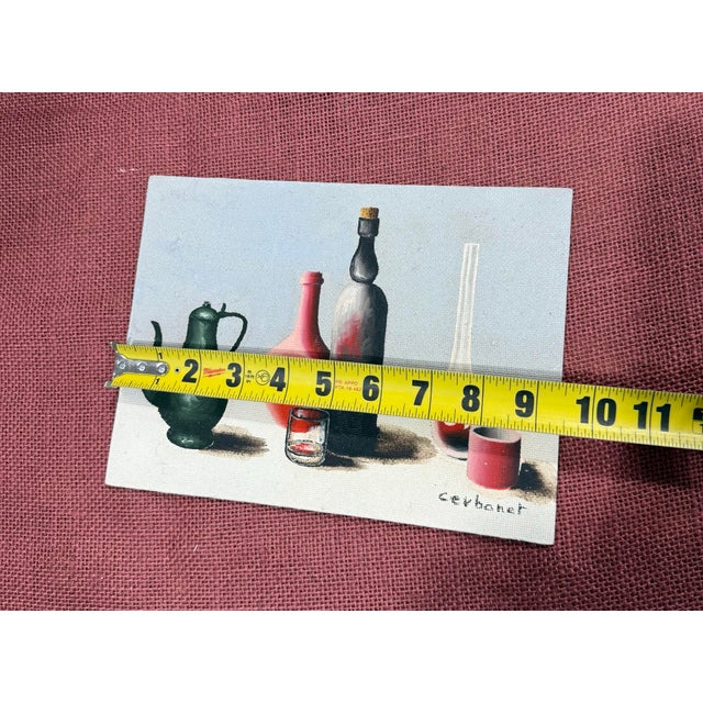 Oil Painting on Board Cerbonet Signed 1950s For Sale - Image 4 of 4