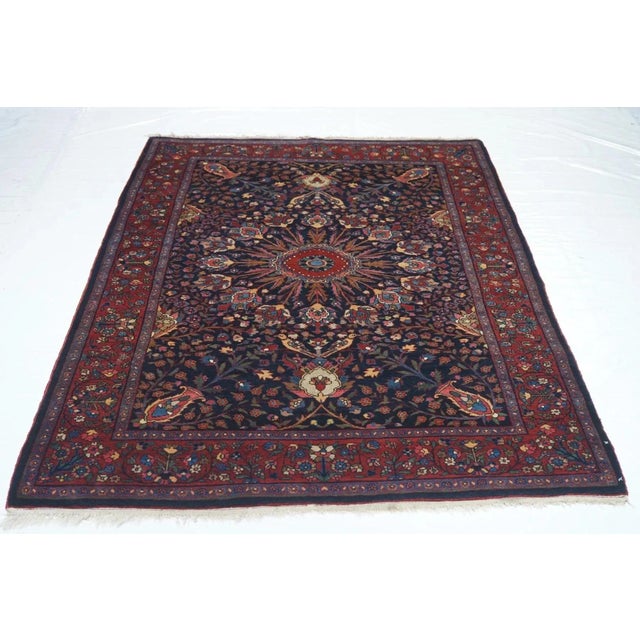 Red Antique Persian Bidjar Rug 4'6'' X 6'7'' For Sale - Image 8 of 10