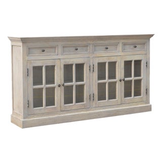 Weathered Glazed Buffet With Ample Storage For Sale
