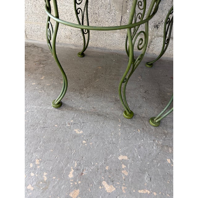 A Pair of Vintage Mid-Century Modern Wrought Iron Bench / Foot Stools. Circa 1960s For Sale - Image 12 of 18