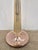 Stylish Barbara Barry Art Deco Reeded Lamp. Rose gold color with round base. Showroom floor sample.