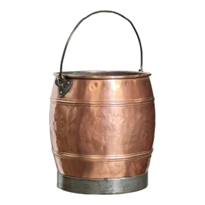 19th Century French Copper Water or Milk Bucket