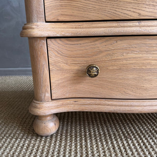 European Oak Night Stand With 3 Drawers For Sale In Los Angeles - Image 6 of 10