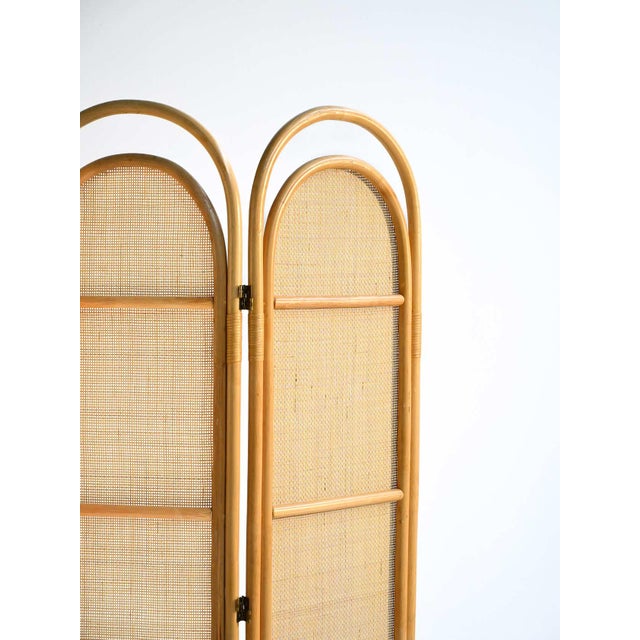 20th Century Scandinavian Folding Screen in Bamboo and Rattan, 1960s For Sale - Image 3 of 10
