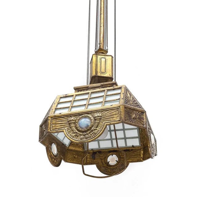 Metal Art Deco Ceiling Light, 1890s For Sale - Image 7 of 13