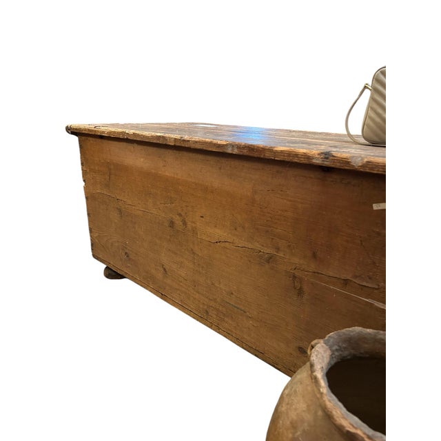 Antique English Pine Blanket Chest For Sale - Image 4 of 10