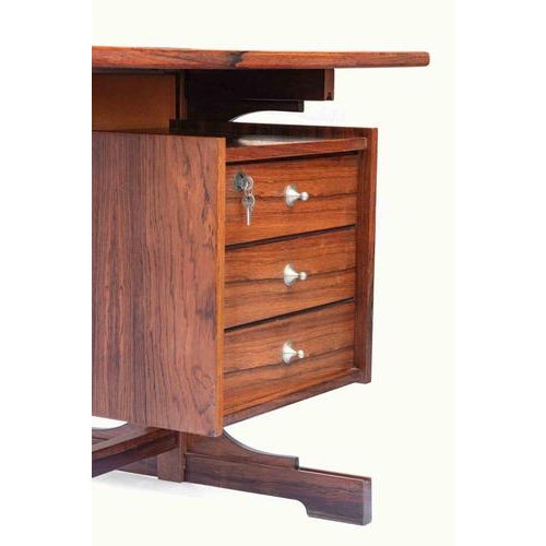 Vintage Rosewood Desk Set attributed to Gianfranco Frattini, 1960s, Set of 2 For Sale - Image 3 of 10