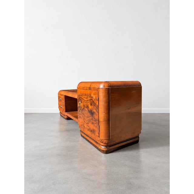 Art Deco Walnut Burl Entry Console Table, 1930s For Sale - Image 4 of 9