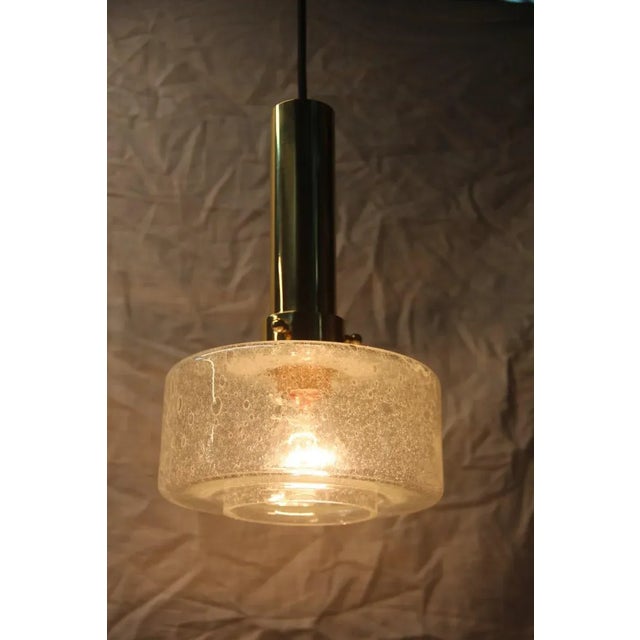 Pop Art brass gold lamp round 1970s Pulegoso Murano glass Only light height cm.30, diameter cm.20 1 light E27 max 80 Watt....