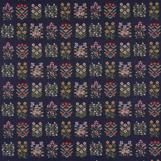 Schumacher Annika Floral Tapestry, Multi on Navy For Sale