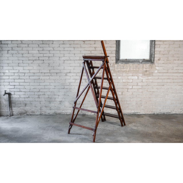 Restoration Hardware Restoration Hardware Arts and Crafts Folding Library Ladder Shelf For Sale - Image 4 of 15