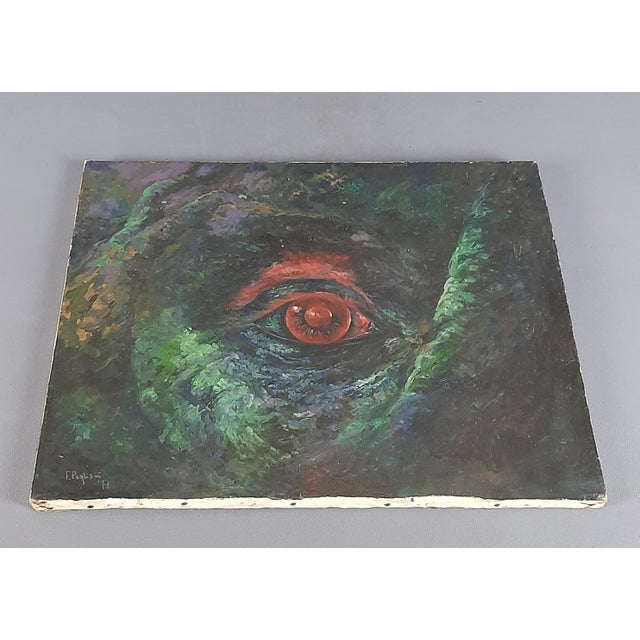 Franco Pagliani, Eye Abstract, 1971, Oil on Canvas For Sale - Image 4 of 12