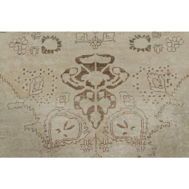 Traditional Antique Persian Kerman Rug in Tonal Beige With Floral Patterns - Rug & Kilim For Sale - Image 3 of 6