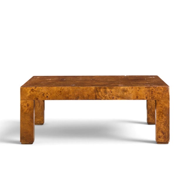 Mid 20th Century Milo Baughman Style Hekman Mid Century Burlwood Coffee Table For Sale - Image 5 of 9