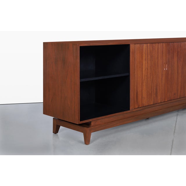 Mid-Century Modern Walnut Tambour Door Credenza, 1960s For Sale - Image 4 of 14