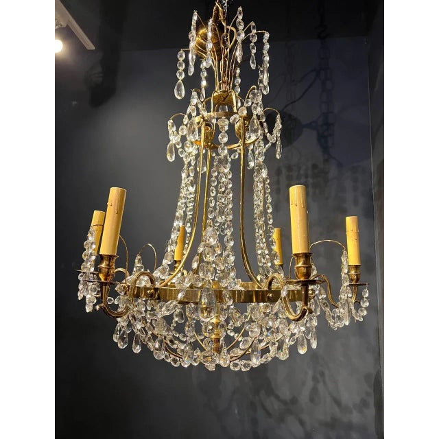 1900 Swedish Empire Chandelier For Sale - Image 9 of 9