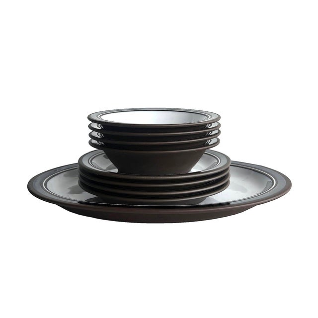 Mid-Century Modern 1970s Hornsea "Contrast" Platter, Bowls, Plates Made in England by Lancaster Vitramic, 9 Pieces For Sale - Image 3 of 12