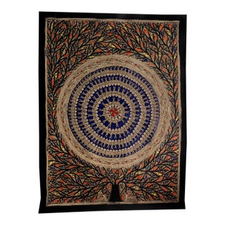 Tree of Life Mandala — Original Hand-Painted Madhubani Folk Art by National Award Winner Mamta Devi (2016) For Sale