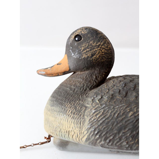 Plastic Vintage 1970s Victor Mallard Hen Duck Decoy With Weight For Sale - Image 7 of 14