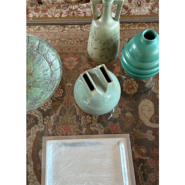 Mid-Century Modern Green Spherical Gres Vase, Franco Bucci Italy Ca. 1970 For Sale - Image 12 of 13