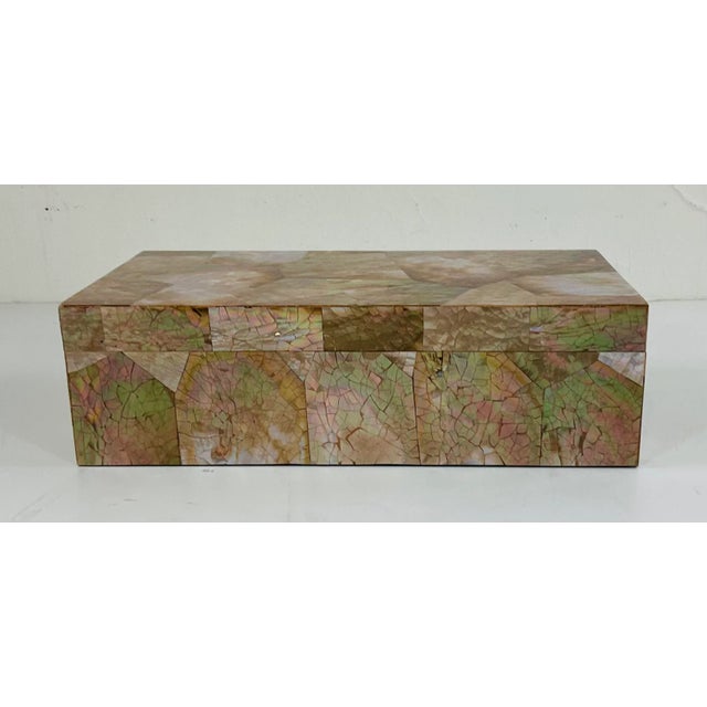 Modern Made Goods Modern Large Brown Lip Cracked Shell Box For Sale - Image 3 of 6