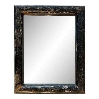 Architectural Salvaged Black Framed Mirror For Sale