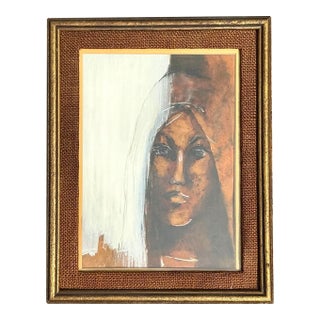 Vintage Original Abstract Portrait of Woman For Sale