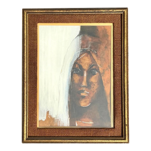 Vintage Original Abstract Portrait of Woman