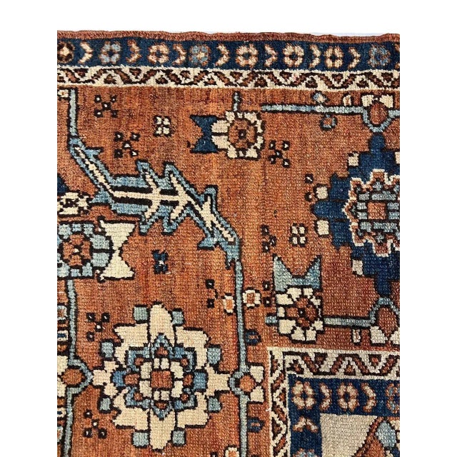 Mid 18th Century Rust Hand Knotted Persian Antique Serapi For Sale In Washington DC - Image 6 of 13