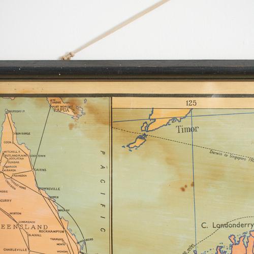 Paper Vintage Australia Wall Map by W. & A.K. Johnston, 1950s For Sale - Image 7 of 10
