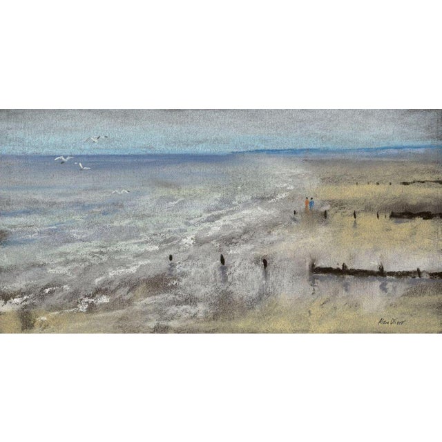 Alan Oliver, Beach Scene, 1985, Original Pastel Drawing For Sale - Image 3 of 3