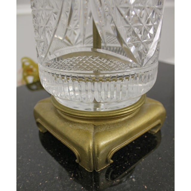 Pair Vintage Quality Cut Crystal Table Lamps For Sale In Philadelphia - Image 6 of 13