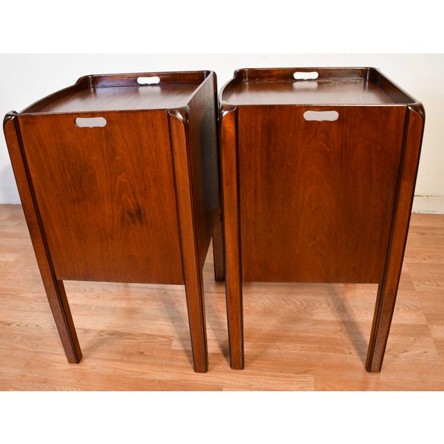 1920 Antique Beacon Hill Collection Regency Mahogany Nightstands Bedside Tables For Sale - Image 18 of 18