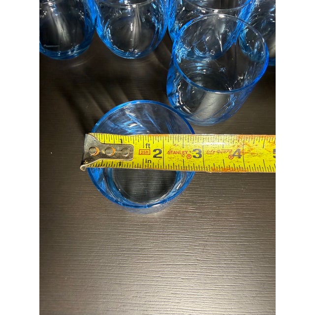 Vintage Anchor Hocking Misty Blue Optic Swirl Glasses Set 9 pcs For Sale - Image 11 of 12