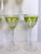 1930s 1930s Moser Lady Hamilton Green Overlay Crystal Wine Glasses, Set of 7 For Sale - Image 5 of 10