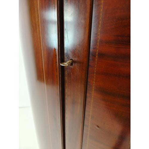 Edwardian Mahogany Bow-Fronted Wardrobe from Maple & Co., 1890s For Sale - Image 10 of 11