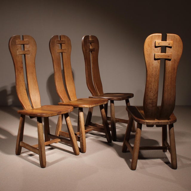 Brutalist Dining Chairs attributed to De Puydt, Belgium, 1970s, Set of 4 For Sale - Image 11 of 11
